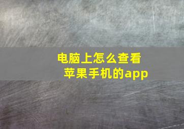 电脑上怎么查看苹果手机的app