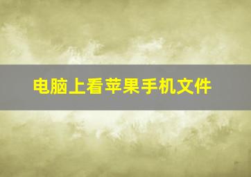 电脑上看苹果手机文件