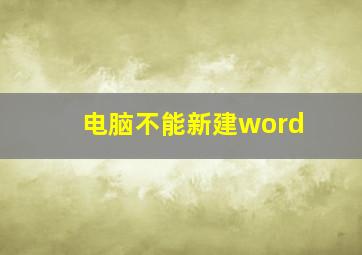 电脑不能新建word