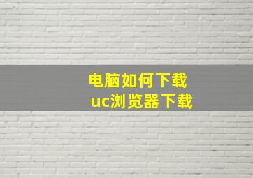 电脑如何下载uc浏览器下载