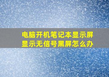 电脑开机笔记本显示屏显示无信号黑屏怎么办