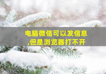 电脑微信可以发信息,但是浏览器打不开