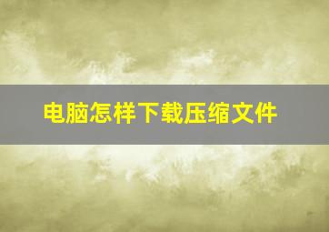 电脑怎样下载压缩文件