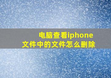 电脑查看iphone文件中的文件怎么删除