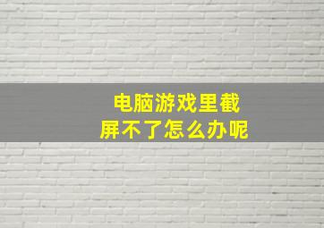 电脑游戏里截屏不了怎么办呢