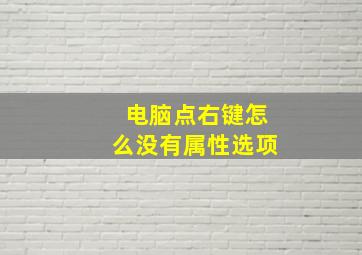 电脑点右键怎么没有属性选项