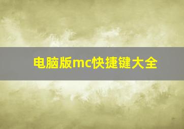 电脑版mc快捷键大全