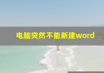 电脑突然不能新建word