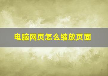 电脑网页怎么缩放页面