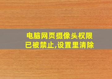 电脑网页摄像头权限已被禁止,设置里清除