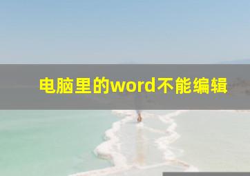 电脑里的word不能编辑