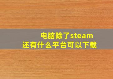 电脑除了steam还有什么平台可以下载