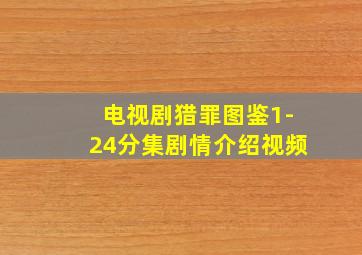 电视剧猎罪图鉴1-24分集剧情介绍视频