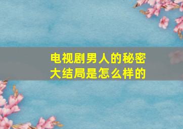 电视剧男人的秘密大结局是怎么样的