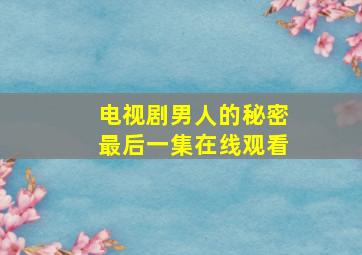 电视剧男人的秘密最后一集在线观看