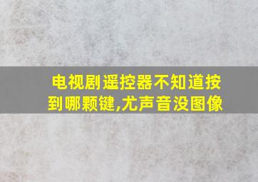 电视剧遥控器不知道按到哪颗键,尤声音没图像