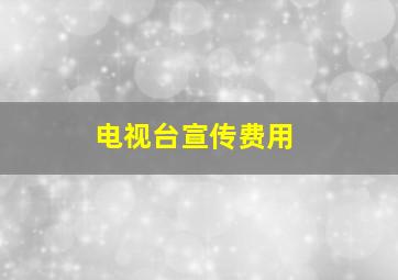 电视台宣传费用