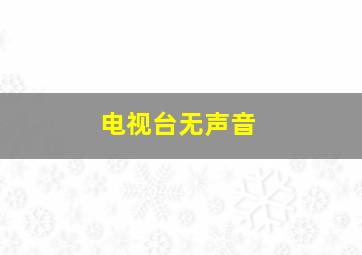 电视台无声音