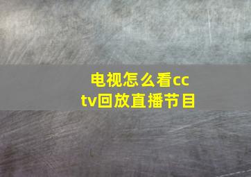 电视怎么看cctv回放直播节目