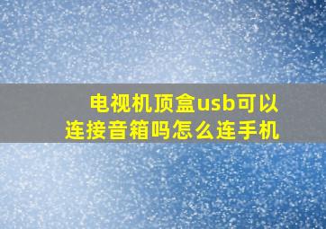 电视机顶盒usb可以连接音箱吗怎么连手机