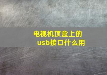 电视机顶盒上的usb接口什么用