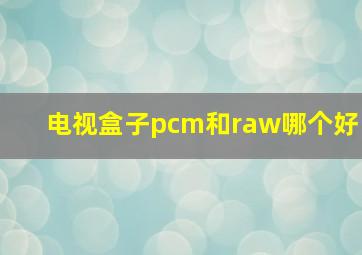 电视盒子pcm和raw哪个好