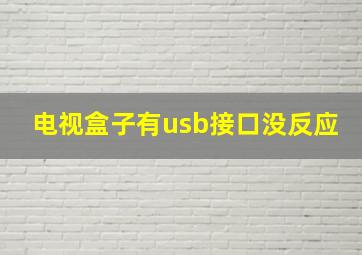 电视盒子有usb接口没反应