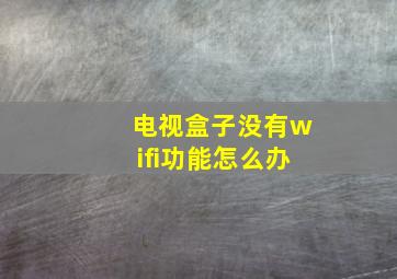 电视盒子没有wifi功能怎么办