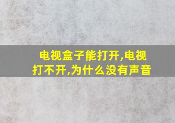 电视盒子能打开,电视打不开,为什么没有声音