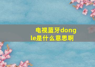 电视蓝牙dongle是什么意思啊