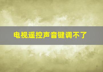 电视遥控声音键调不了