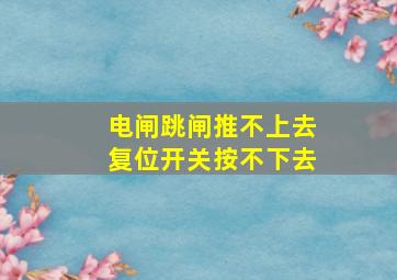 电闸跳闸推不上去复位开关按不下去