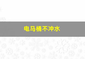 电马桶不冲水