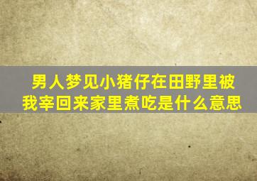 男人梦见小猪仔在田野里被我宰回来家里煮吃是什么意思