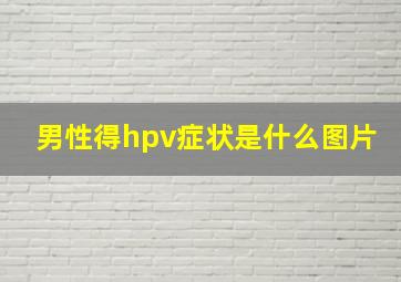 男性得hpv症状是什么图片