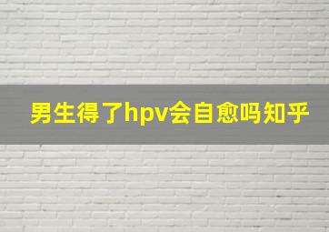 男生得了hpv会自愈吗知乎