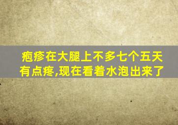 疱疹在大腿上不多七个五天有点疼,现在看着水泡出来了