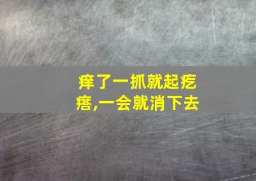 痒了一抓就起疙瘩,一会就消下去