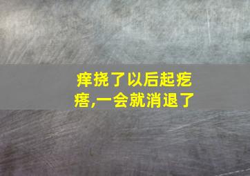 痒挠了以后起疙瘩,一会就消退了