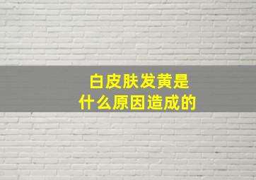 白皮肤发黄是什么原因造成的