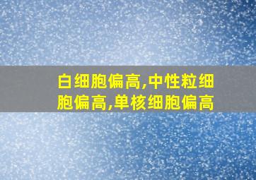 白细胞偏高,中性粒细胞偏高,单核细胞偏高