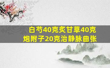 白芍40克炙甘草40克炮附子20克治静脉曲张