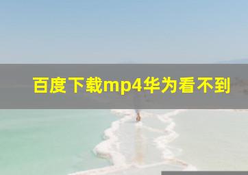 百度下载mp4华为看不到