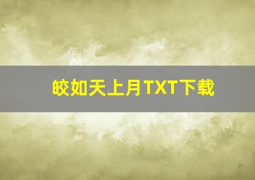 皎如天上月TXT下载