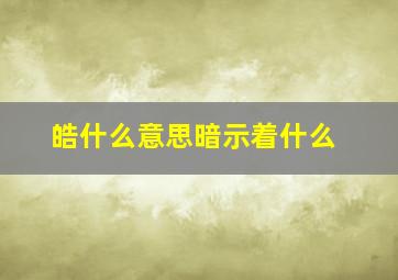 皓什么意思暗示着什么