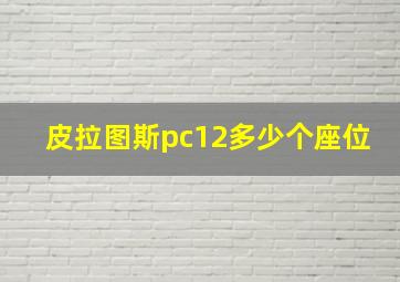 皮拉图斯pc12多少个座位