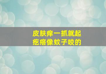 皮肤痒一抓就起疙瘩像蚊子咬的