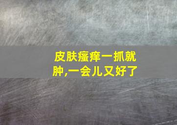 皮肤瘙痒一抓就肿,一会儿又好了