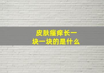 皮肤瘙痒长一块一块的是什么