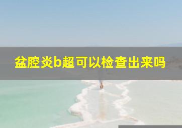 盆腔炎b超可以检查出来吗